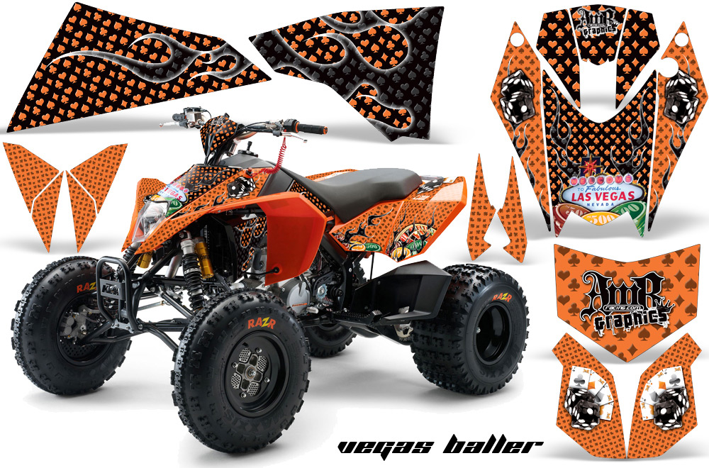 KTM 525 XC 08 Graphics Kit VegasBaller OrangeBlack